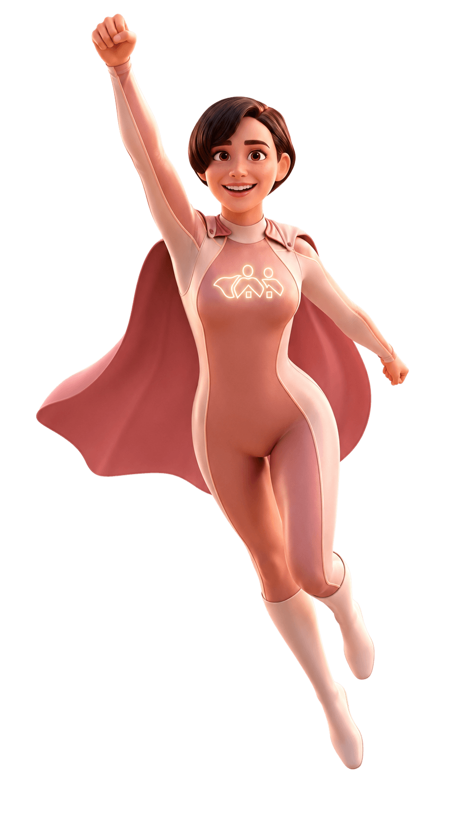 Hearth Hero, the first home buyer specialist, in cape and mask